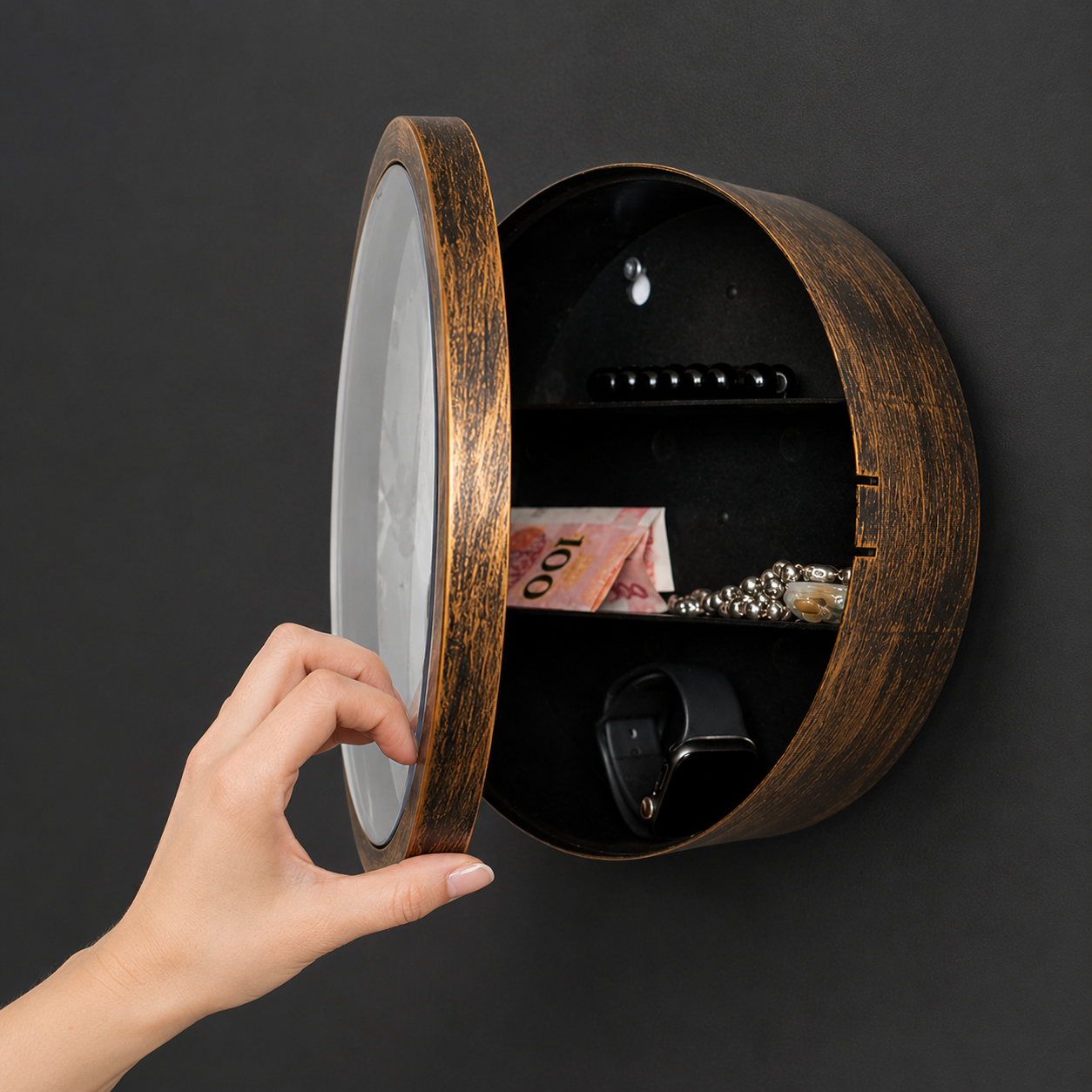 NeonDeco Horloge Rétro avec Coffre Secret